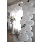 Pastel Beyaz Balon Düğün Zinciri 70 adet + 5 mt balon zinciri