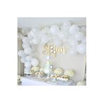 Pastel Beyaz Şeffaf Balon Seti 50 Adet