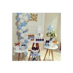 Pastel Beyaz Ve Mavi Makaron Balon Zinciri 100 Adet