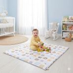 Pastel Hayvan Desenli Oyun Halısı Yumuşak Pamuklu, Unisex - Çok Renkli - 100 x 100 cm