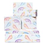Pastel hediye kağıdı – deniz gergedanı – Arktik Okyanusu hayvanı – 6 yaprak hediye kağıdı erkek ve kız çocukları için – çıkartma ve kolye uçları ile – geri dönüştürülebilir – Central 23