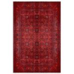 Pastel Home Bordo Kırmızı Afgan Türkmen Şönil Halı Kilim Yolluk Yıkanabilir Kaymaz Taban Salon Mutfak Saçaklı