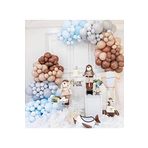 Pastel Karamel-Ten-Gri-Mavi Balon 50 Adet + 5 Mt. Balon Zinciri
