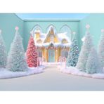 Pastel Masal Diyarı Yılbaşı Temalı 200X150CM Arka Plan Stüdyo Fonu