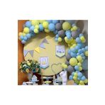 Pastel Mavi-Sarı- Gri Balon 60 Adet + 5 Mt. Balon Zinciri