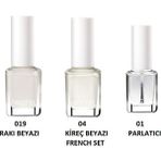 Pastel Oje French Set 01 Parlatıcı+04 Kireç Beyazı+19 Rakı Beyazı