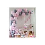 Pastel Pembe Gri Balon 60 Adet + 5 Mt. Balon Zinciri