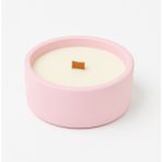 Pastel Renkli Beton Saksıda Kokulu Soya Mum – Limon, Guayaba & Egzotik Çiçek Aromalı - Pembe