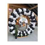 Pastel Siyah Ve Beyaz Balon Zinciri 70 Adet + 5 mt balon zinciri