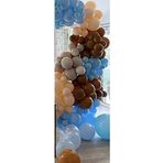 Pastel Ten-Karamel-Gri-Mavi Balon 60 Adet + 5 Mt. Balon Zinciri