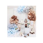 Pastel Ten-Karamel-Gri-Mavi Balon 70 Adet + 5 Mt. Balon Zinciri