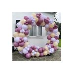 Pastel Yaban Çileği Sütlü Kahve Lila Balon Seti 50 Adet