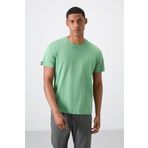 Pastel Yeşil Erkek Basic Kısa Kol Standart Kalıp O Yaka T-shirt - 87911