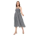 Pastelastore Askılı Pötikare Desenli Yazlık Midi Boy Kadın Elbise 1300 (as3, numeric, numeric_36, numeric_42, Siyah, 42)