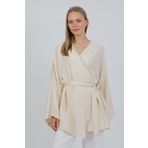 PASTELASTORE Doğal Viskon Kumaş Cepli Kemerli Kadın Kimono 1168 – Yakasız, Hafif, Dökümlü, Yazlık Model