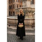 Pastelastore Lastik Bel Poplin Uzun Kloş Etek - Siyah - Standart
