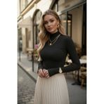 Pastelastore Parmak Geçmeli Kadın Body – Esnek Kumaş - 001 Siyah