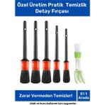 Pastimore Özel Üretim Pratik Islak Kuru Otomobil Oto Araç Araba Klima Temizlik Detay Fırçası 5+1 Set - 0