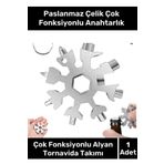 Pastimore Paslanmaz Çelik Çok Fonksiyonlu Alyan Tornavida Takımı Kar Tanesi Anahtarlık Konserve Açıcı