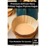 Pastimore Premium Bpa Içermez Tüm Modeller Ile Uyumlu Airfryer Hava Fritözü Yağsız Pişirme Kağıdı 50 Adet
