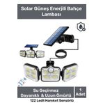 Pastimore Premium Kumandalı Solar Güneş Enerjili 122 Ledli Hareket Sensörlü Bahçe Aydınlatma Sokak Lambası