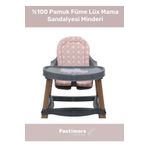 Pastimore Premium Rahat Taşınabilir %100 Pamuk Pembe Lüx Mama Sandalyesi Minderi