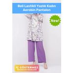 Pastimore Yeni Sezon Terletmez Rahat Kalıp Beli Lastikli Bol Paça Salaş Yazlık Kadın Lila Aerobin Pantolon