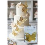 PASTRY PLANET Pasta Kelebek Süsü Gold 3 Boyutlu (12 Adet)