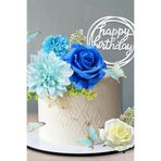 PASTRY PLANET Pasta Üstü Sunum Süsleme Şakayık Gül Seti Mavi