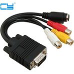 Pasty 1 Adet 15PIN VGA S-Video 3 Rca Kompozit Av Tv Çıkışı Dönüştürücü Adaptör Kablosu Pc Portatil Için (Yurt Dışından)