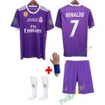 Pasxaspor 2017 Real Madrid Mor Deplasman Ronaldo Çocuk Forması Şort Çorap Bileklik Hediyeli - 13 - 14 Yaş