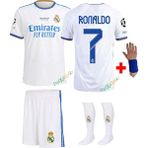 Pasxaspor 2022 Şampiyonlar Ligi Finali Real Madrid Ronaldo Çocuk Forması Şort Çorap Bileklik Hediyeli - Beyaz - 6 - 7 Yaş