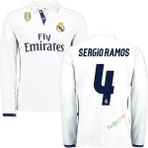 Pasxaspor Real Madrid 2017 Iç Saha Şampiyonlar Ligi Uzun Kol Sergio Ramos Forması - Beyaz - 2XL