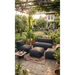 Patara Home Velvet Serisi Armut Bahçe Mobilyası, Balkon Takımı Su Geçirmez Kumaş 2+1+1 + Puf - Antrasit