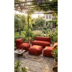Patara Home Velvet Serisi Armut Bahçe Mobilyası, Balkon Takımı Su Geçirmez Kumaş 2+1+1 + Puf - Kiremit