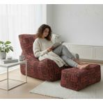 Patara Home Vintage Turkish Velvet Puff Vintage Armut Koltuk - Kırmızı