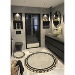 Patara, Kaymaz, Organik Pamuk Taban Yuvarlak Banyo Halısı-100X100 - 60X60 - 40X60 Cm (3'Lü Set) Çok Renkli