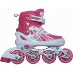 Paten Işıklı Ayarlanabilir Çocuk Alıştırma Pateni 2 Fonksiyon Dizlik Dirseklik Bileklik Koruyucu Set - Pembe - 34 - 37