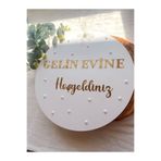 pati GELİN EVİNE HOŞGELDİNİZ GOLD PLEKSİ KAPI SÜSÜ
