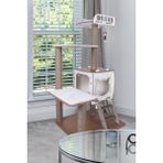 Pati Homes Bej Renkli Katlı Kedi Tırmalama Evi 118 cm Ahşap Malzeme ile Tasarlanmış