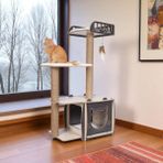 Pati Homes Katlı Yataklı Kedi Tırmalama Evi - Ahşap Malzeme ile 40x60x115 cm Kullanım Alanı