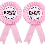 PATICARRY HAPPYLAND Bebek Partisi için Kuşak Kız Pembe Teneke Tabaklar Rozet Anne Olmak ve Baba olmak için Bebek Duşu Teneke Rozet Pin Bebek Partisi Parti Cinsiyet Ortaya Çıkarır Bebek Partisi Ayı Temalı Bebek Duş Dekorasyonları