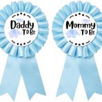 PATICARRY HAPPYLAND Fil Bebek Duş Süslemeleri Erkek için Mavi Teneke Rozet Anne Olmak ve Baba Bebek Duş Teneke Rozet Pin Bebek Duş Partisi Cinsiyet Bebek Duş Dekorasyonu Bebek Duş Düğmesi Yeni Baba