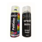 PatiColor Kaliper Boyası Seti Floresan Sarı 400 Ml. Sprey Boya + Parlak Beyaz Sprey Boya