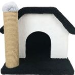 Patiderm Ekonomik Siyah Kedi Evi Ve Tırmalama Sütunu