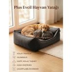 Patiderm Plus Silinebilir Kedi Köpek Yatak Yüksek Kalite Koltuk Kumaşı Kaliteli Yıkanabilir Yatak - Gri - XL