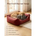 Patiderm Plus Silinebilir Kedi Köpek Yatak Yüksek Kalite Koltuk Kumaşı Kaliteli Yıkanabilir Yatak - Kırmızı