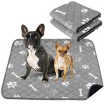PatiencET Köpekler için Yıkanabilir Pee Pedleri, 104 cm x 104 cm Süper Emici Yeniden Kullanılabilir Köpek Pedleri, 2 Paket Büyük Lazımlık Arkadaşı, Evcil Hayvan Eğitimi, Ev Yemeği ve İnkontinans için
