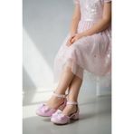 PATİK BEBE KIZ ÇOCUK PUDRA RENKLİ KARE TOPUKLU ABİYE AYAKKABI