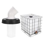 PATIKIL 45 ° IBC Kapak Filtre Kapağı 163mm Yıkanabilir Naylon Filtreli Plastik Ton Varil Kapağı IBC Tote Hortum Adaptörü IBC Tank Konteyner Aksesuarları Yağmur Tankı Yağmur Tankı 1000L IBC Tankı